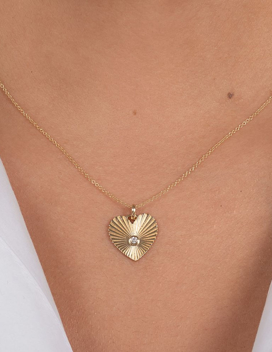 Collar de corazón de oro 14 K 4