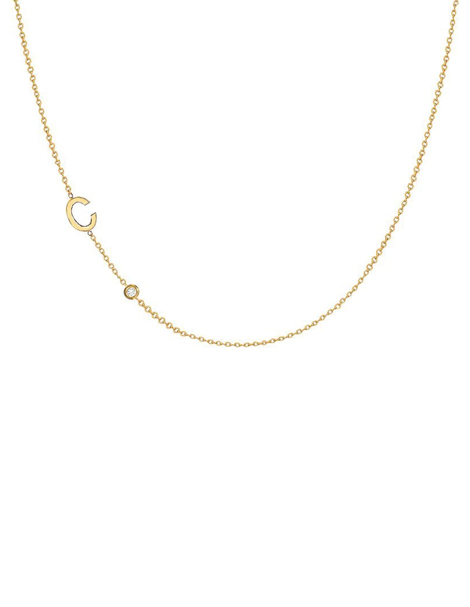 Collar de letra c de oro 14 K Collar de letra c de oro 14 K
