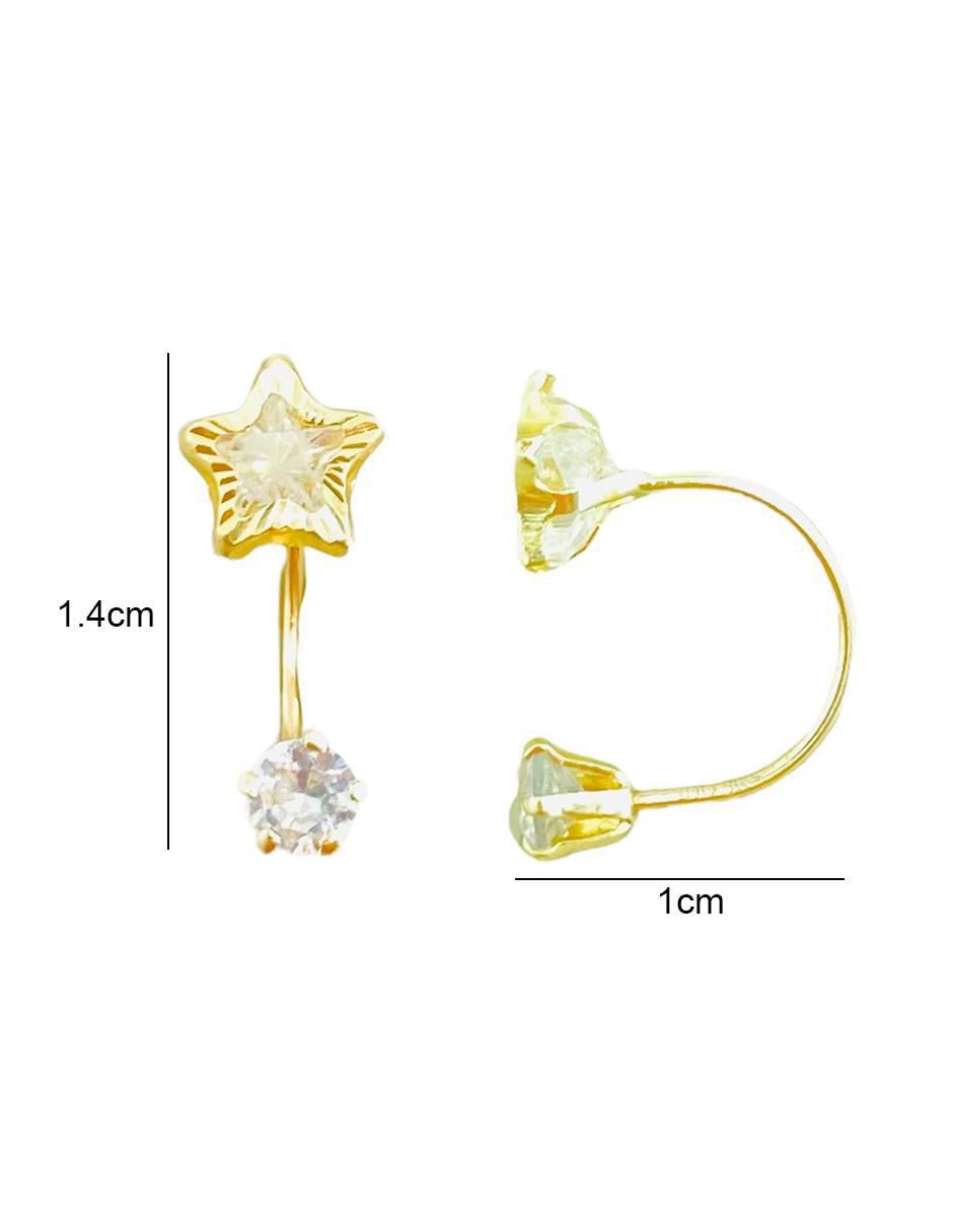 Piercing de estrella de oro con acabado brillante zirconia 4