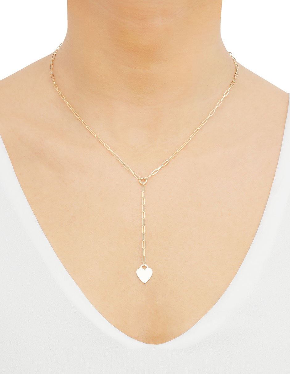 Collar de corazón de oro 14 K 4