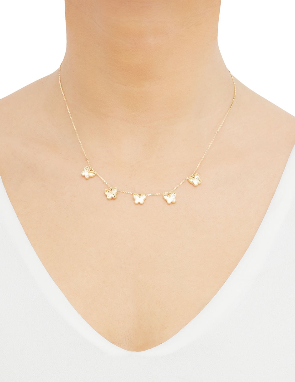 Collar de mariposa de oro 14 K 4