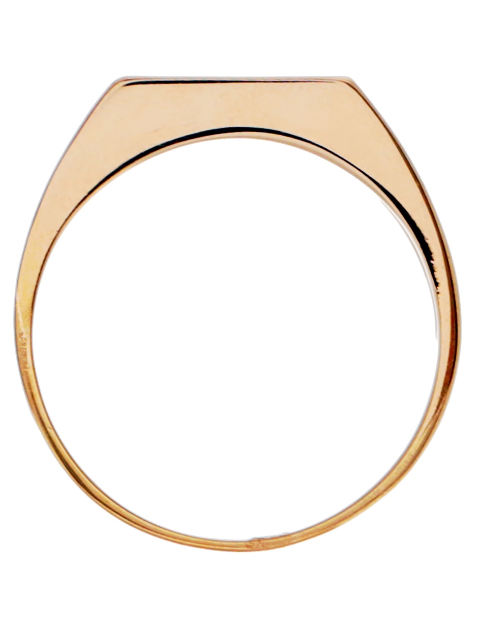 Anillo cuadrado 14 k de oro amarillo diamante pulido 2