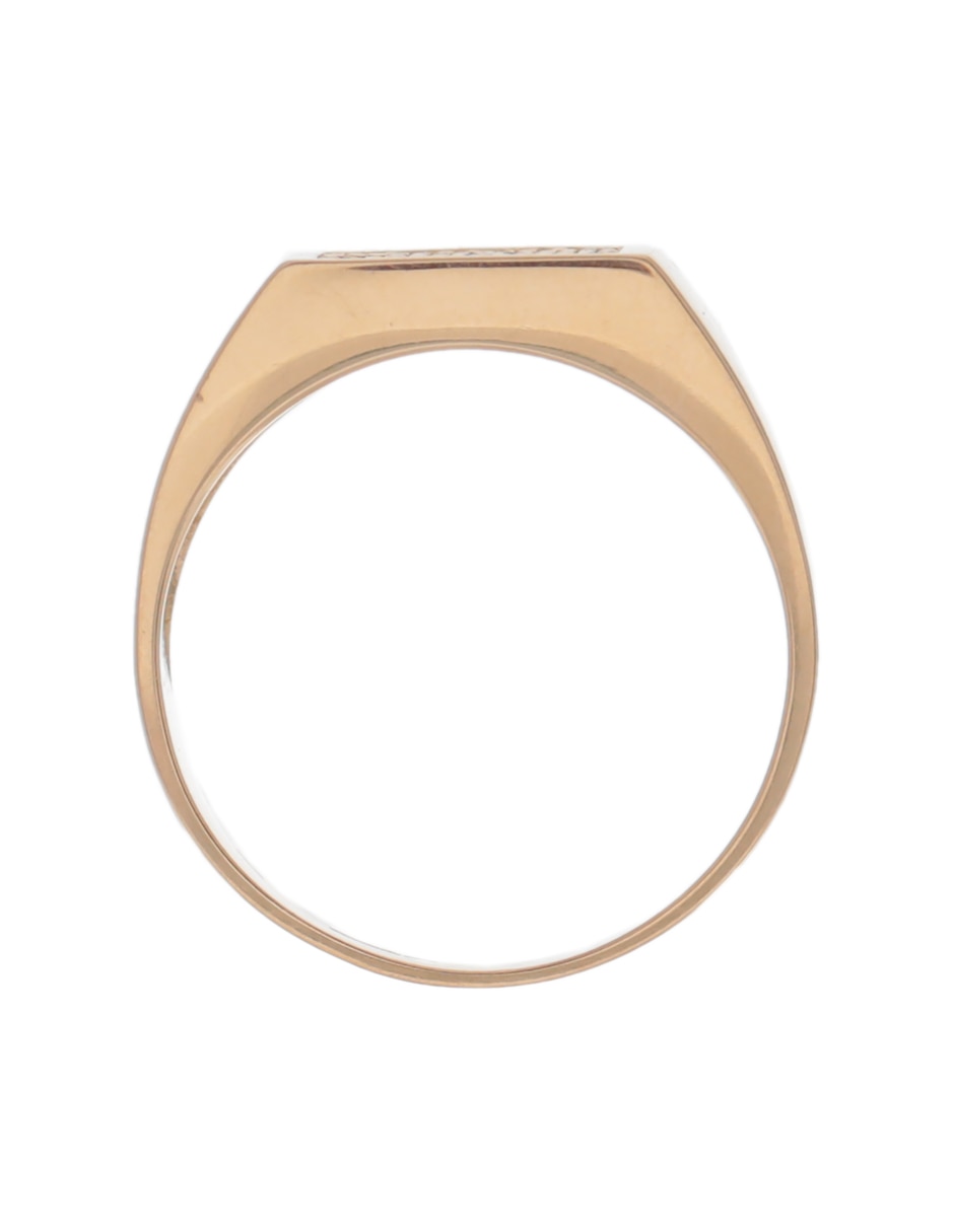 Anillo cuadrado 14 k de oro amarillo diamante negro pulido 2
