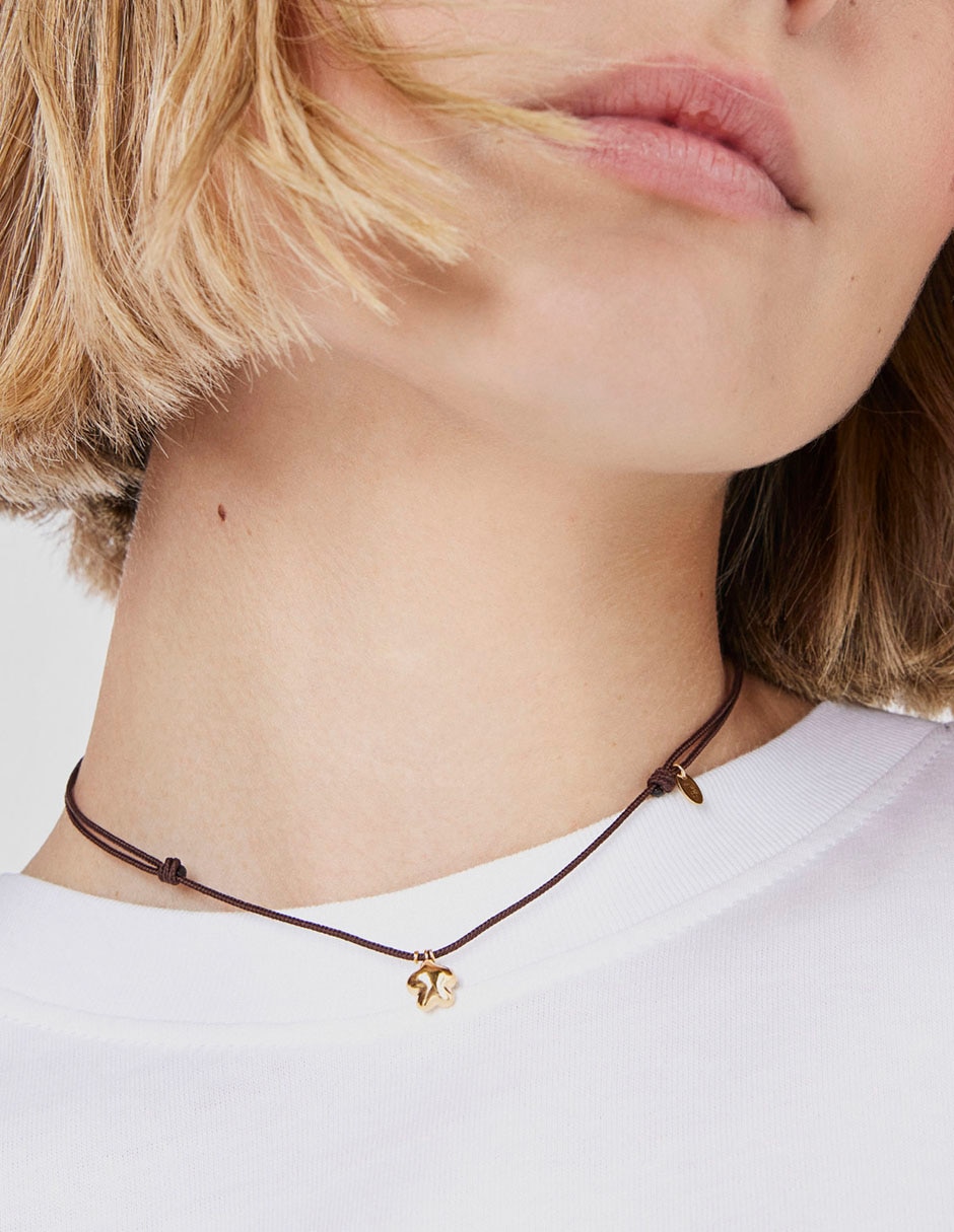 Collar de flor de oro 18 K 4