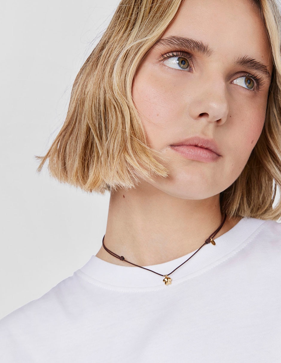 Collar de flor de oro 18 K 5