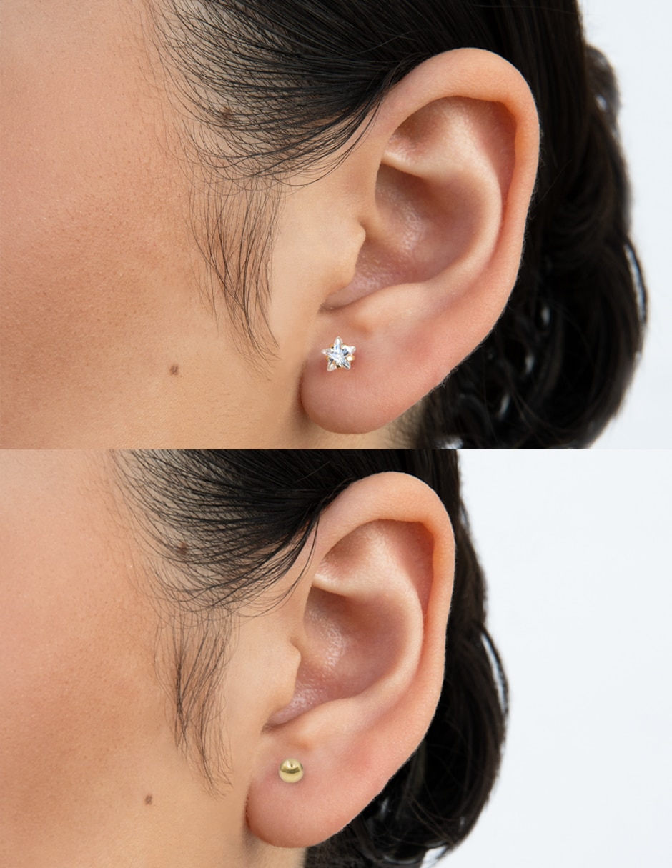 Broqueles de esfera de oro zirconia 3