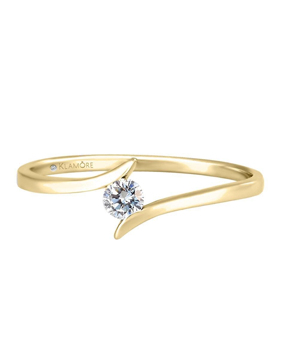 Solitario de oro 14 k Levian-10 diamante