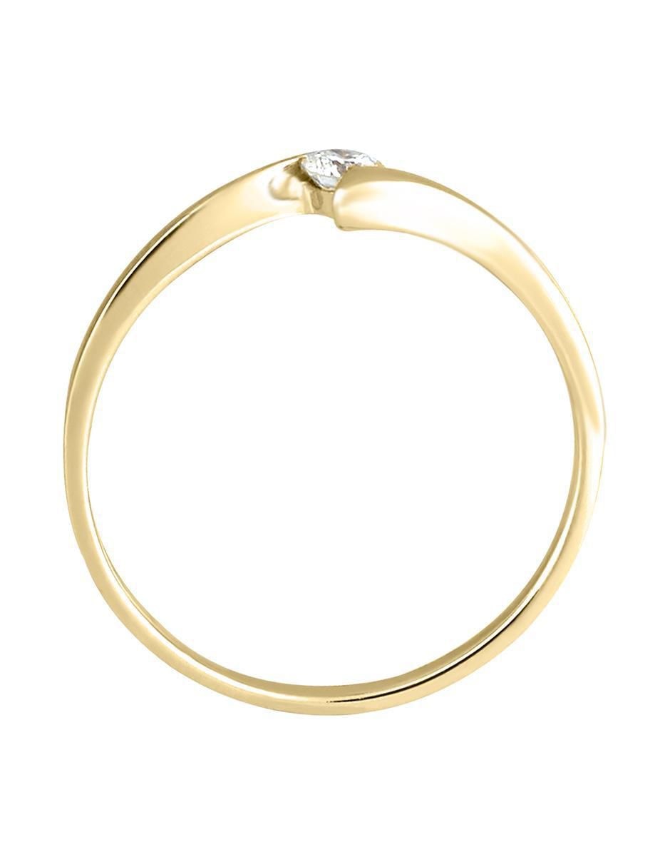 Solitario de oro 14 k klamore diamante
