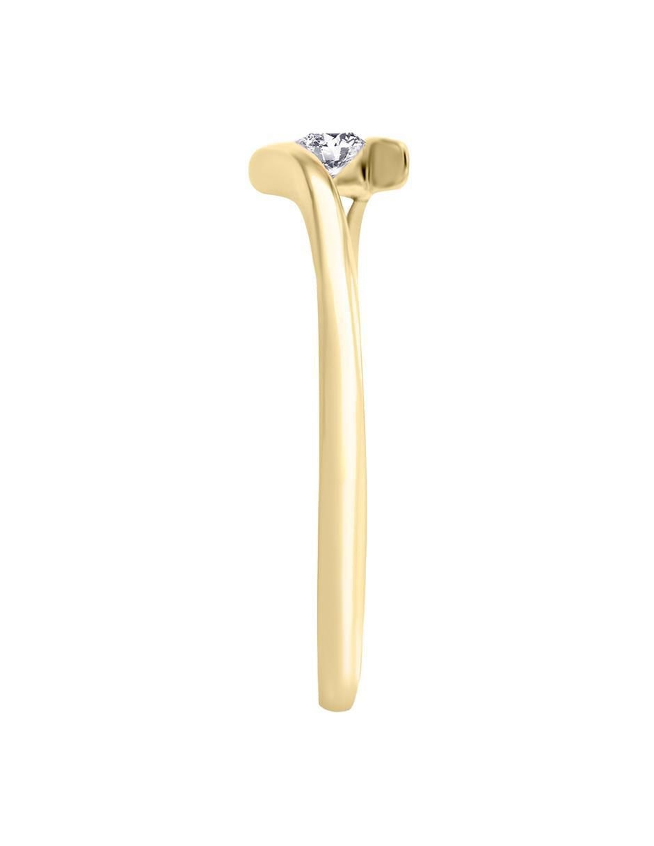 Solitario de oro 14 k klamore diamante