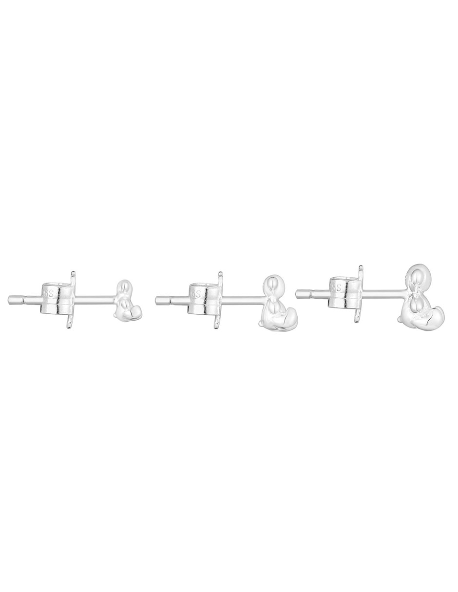 Aretes de oso Bold Bear de plata P 925 con acabado plateado 2
