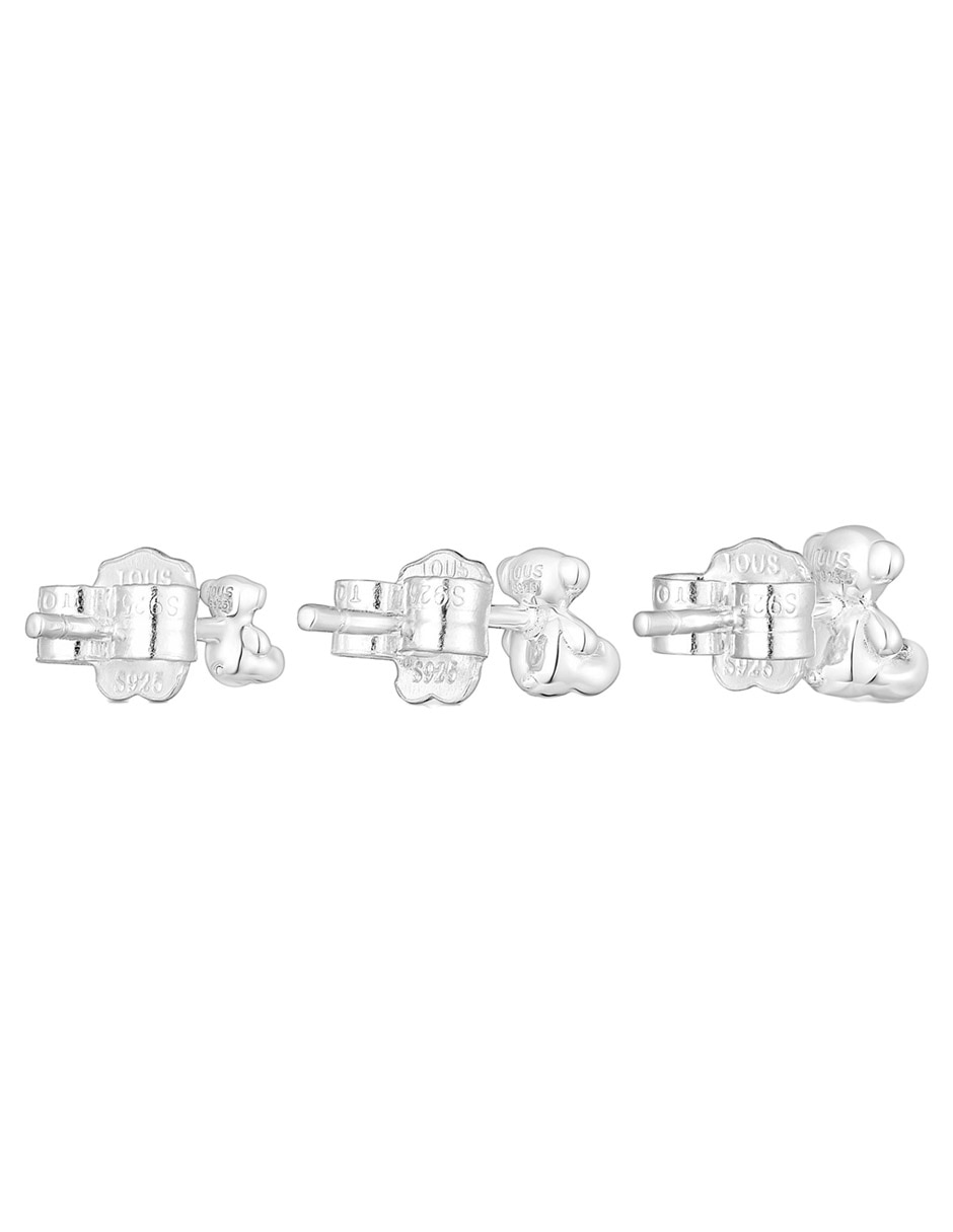 Aretes de oso Bold Bear de plata P 925 con acabado plateado 3