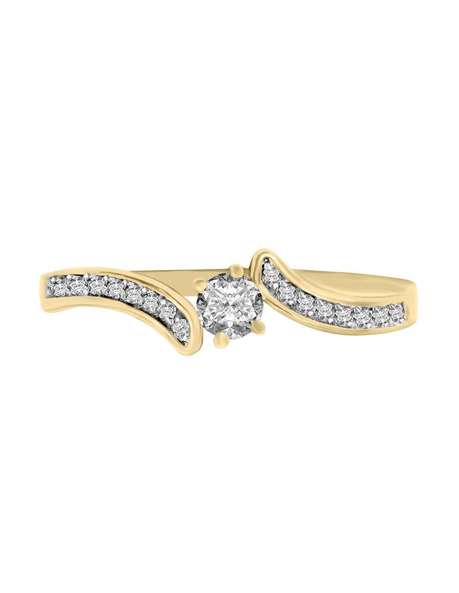 Solitario de oro 14 k Lauretta diamante