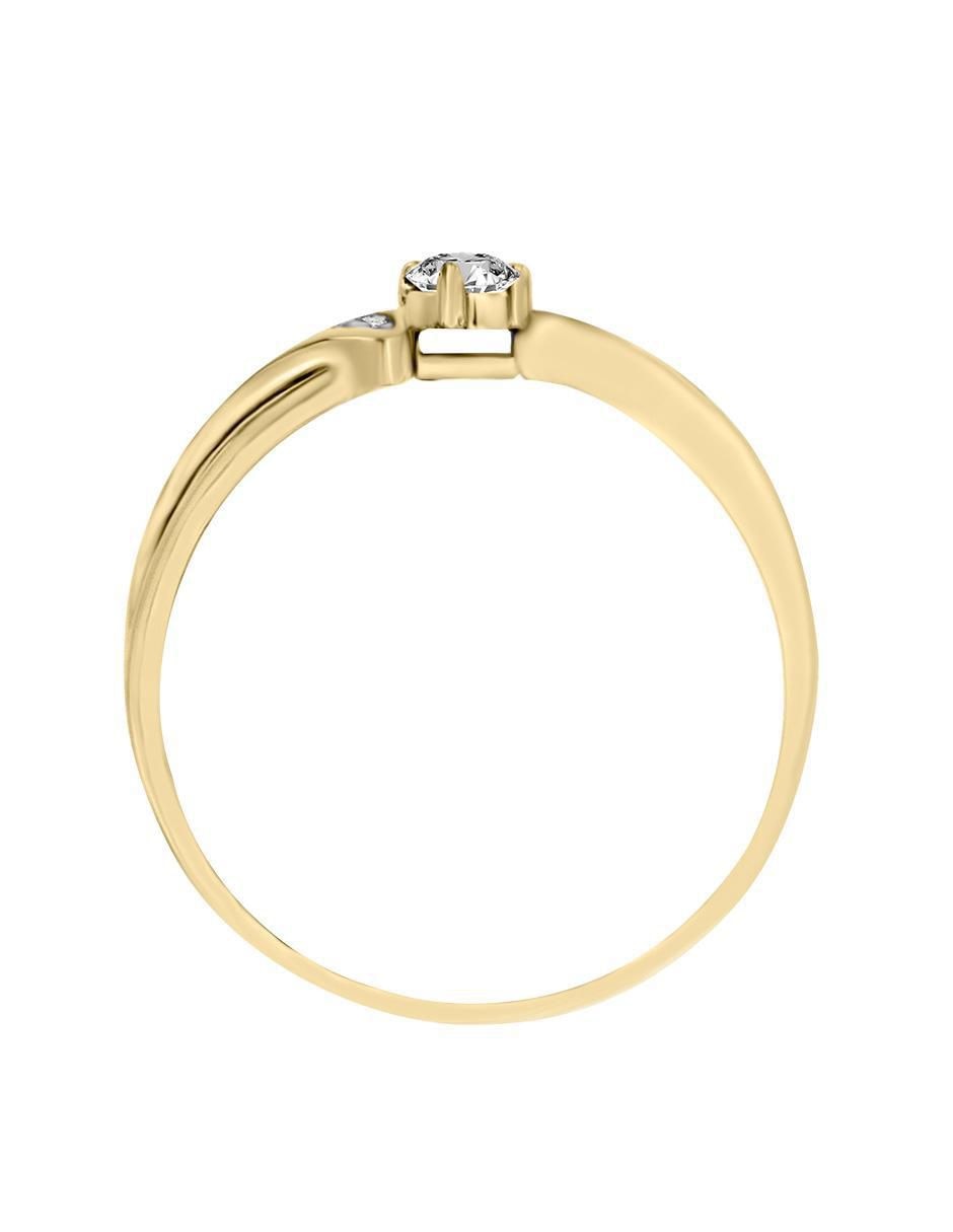 Solitario de oro 14 k klamore diamante