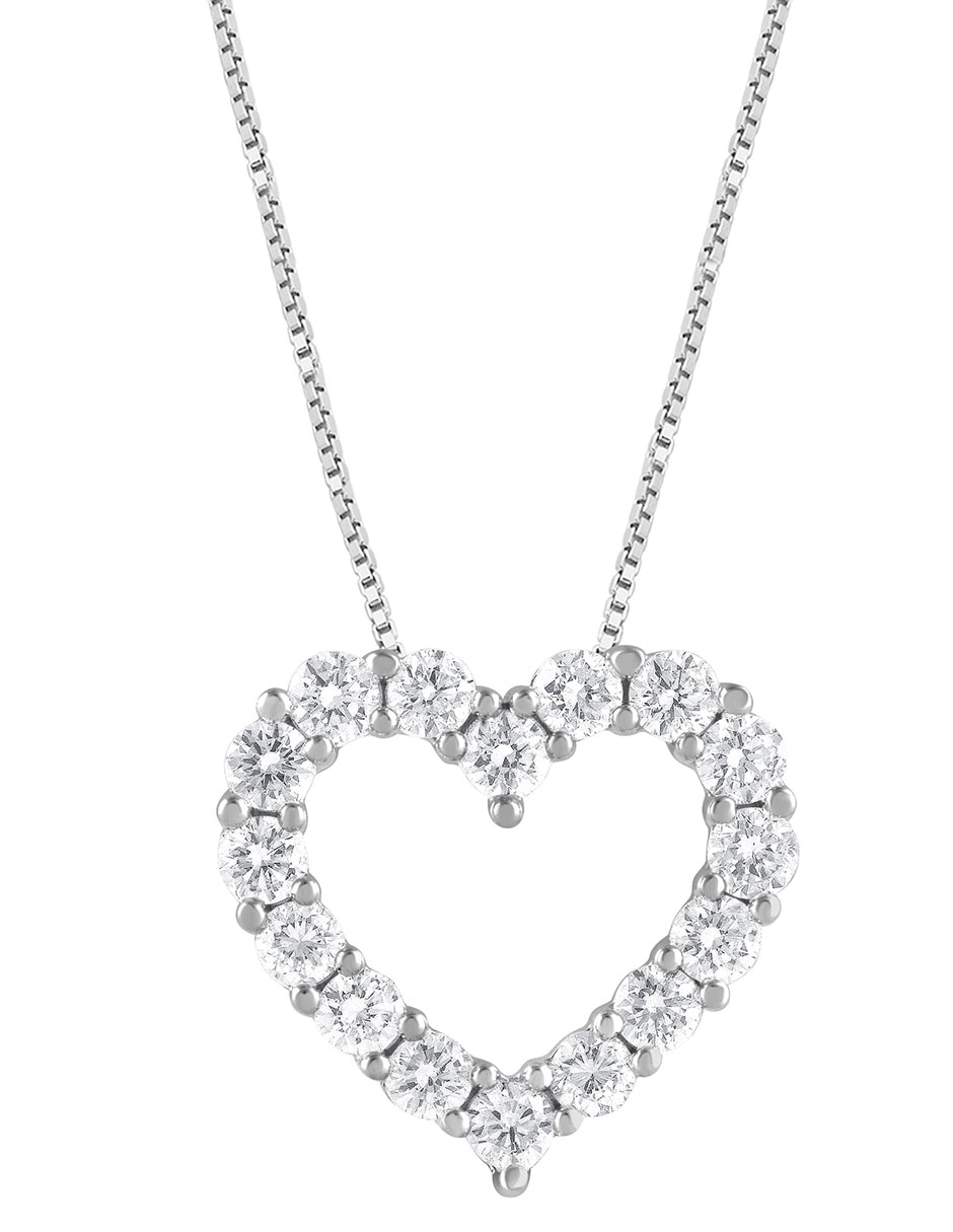 DIJE CORAZON 14K 1Q PLATEADO