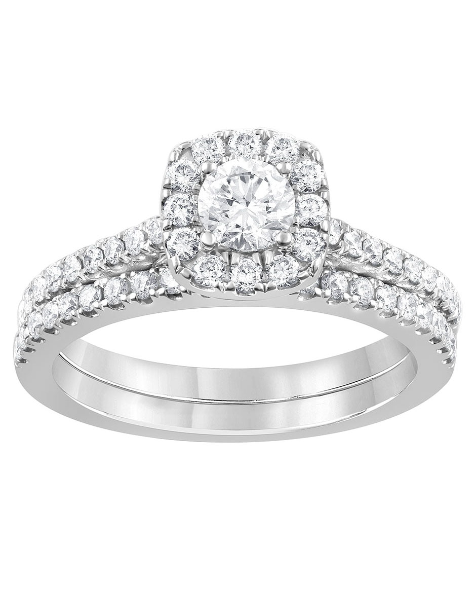 Anillo de compromiso de oro blanco 14 k 6