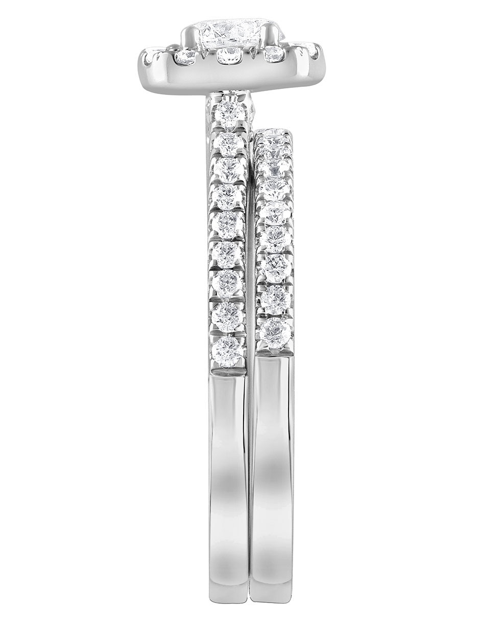 Anillo de compromiso de oro blanco 14 k 12