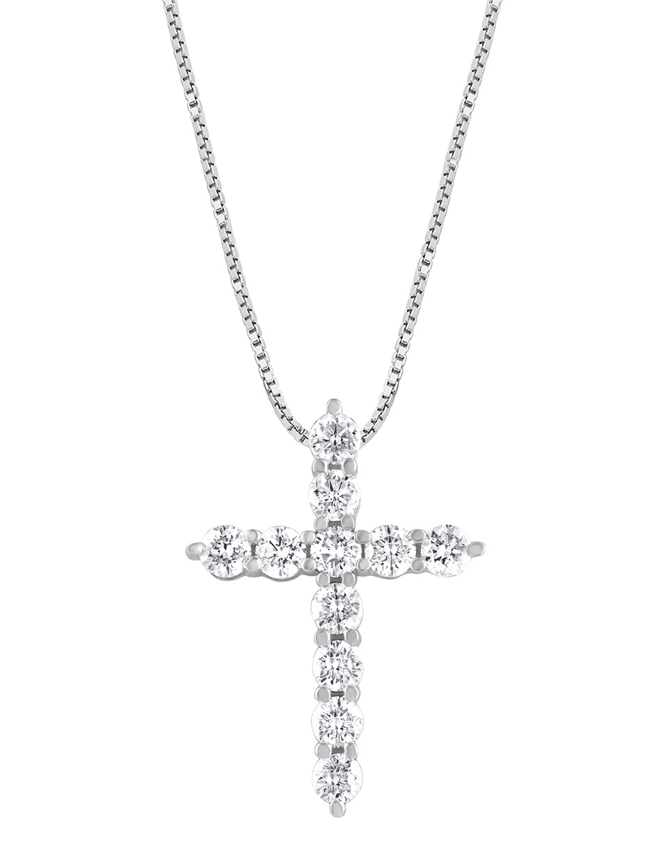Collar con dije de cruz de oro 14 K