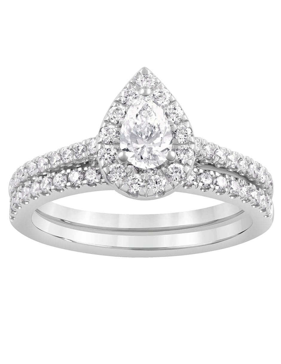 Anillo de compromiso de oro blanco 14 k Anillo de compromiso de oro blanco 14 k