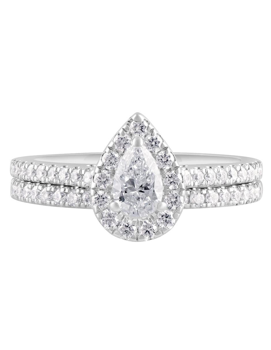 Anillo de compromiso de oro blanco 14 k 2