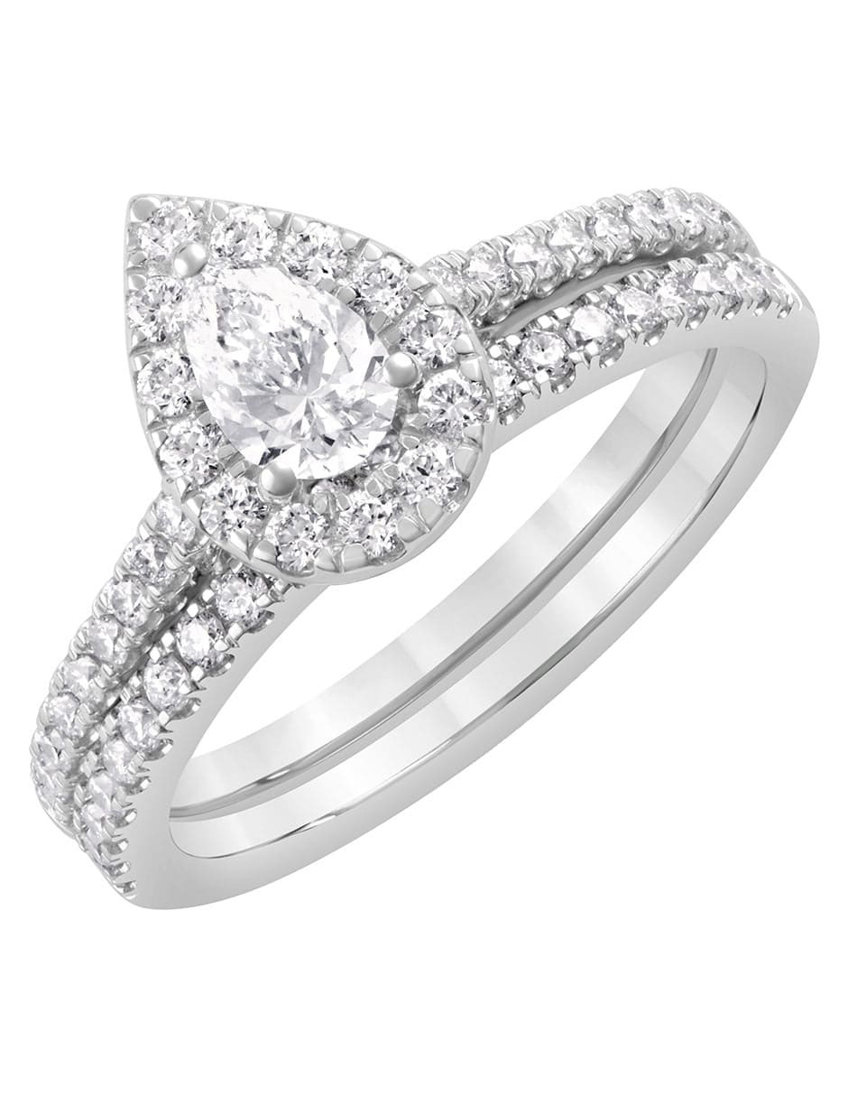 Anillo de compromiso de oro blanco 14 k 4