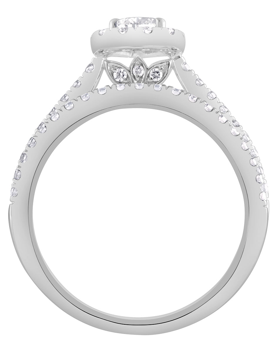 Anillo de compromiso de oro blanco 14 k 6