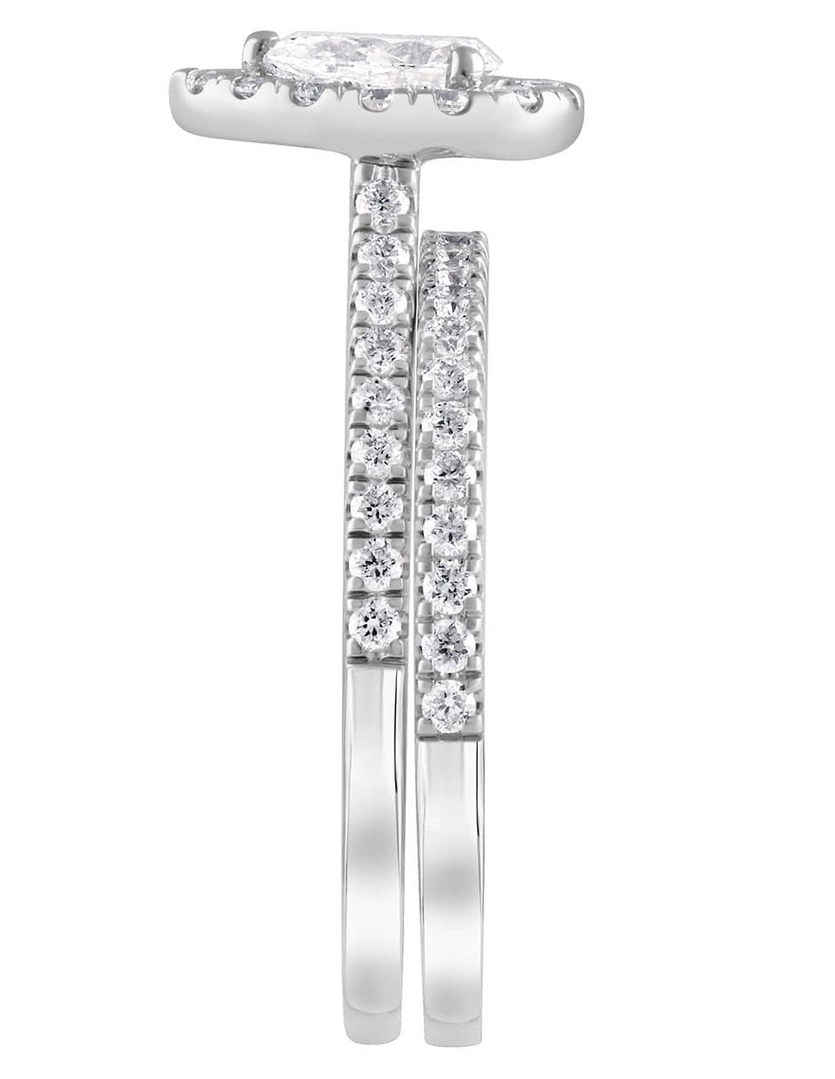 Anillo de compromiso de oro blanco 14 k 8