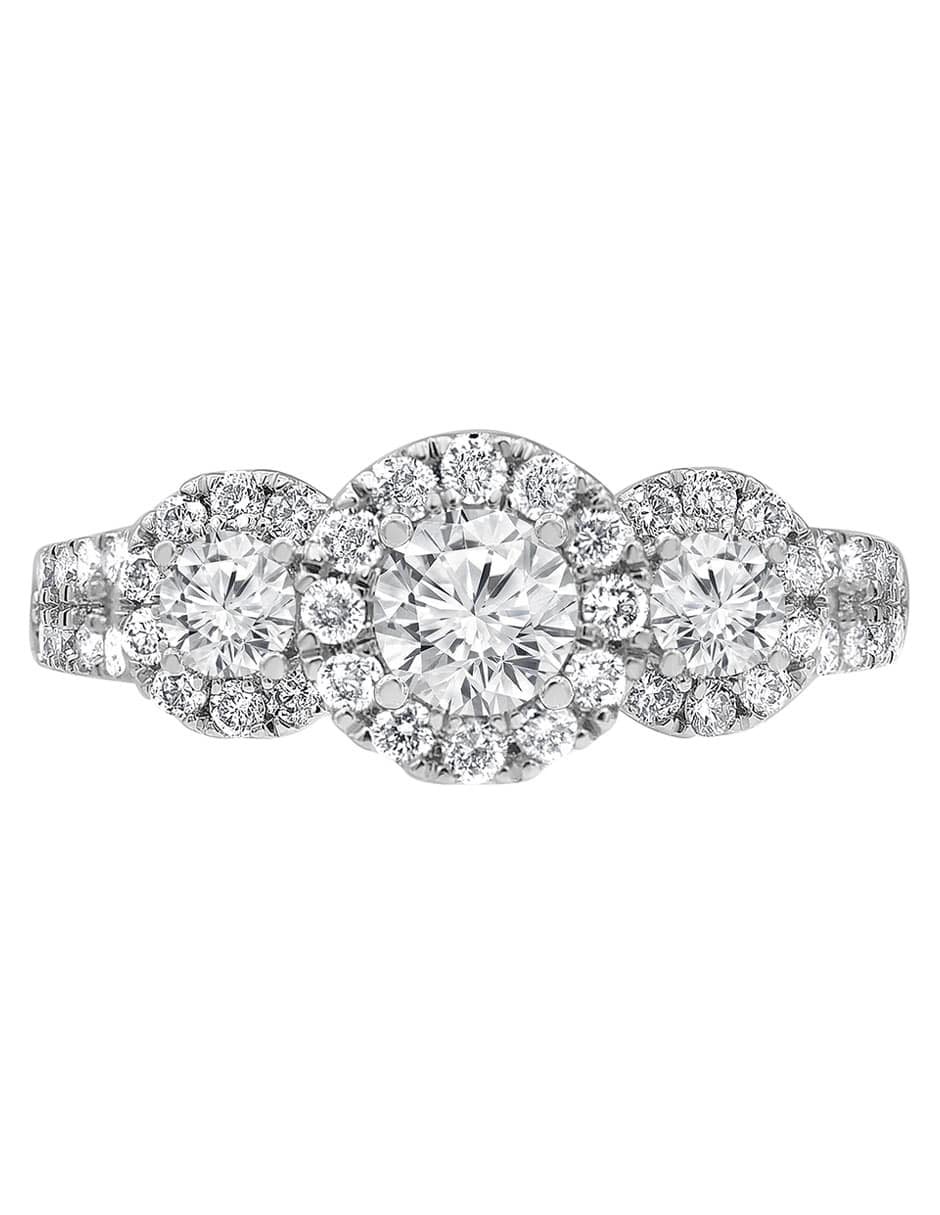 Anillo de compromiso de oro blanco 14 k 2