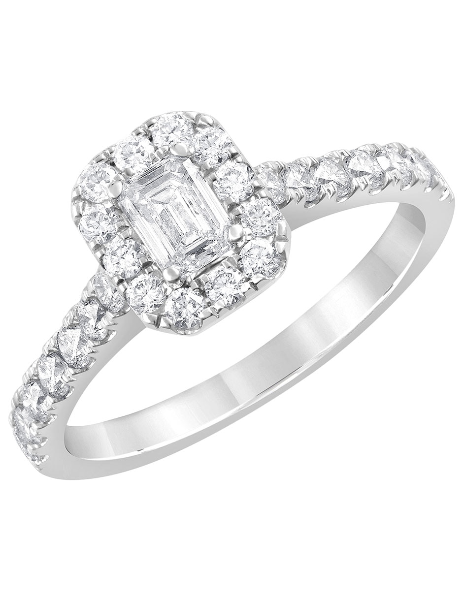 Anillo de compromiso de oro blanco 14 k 2