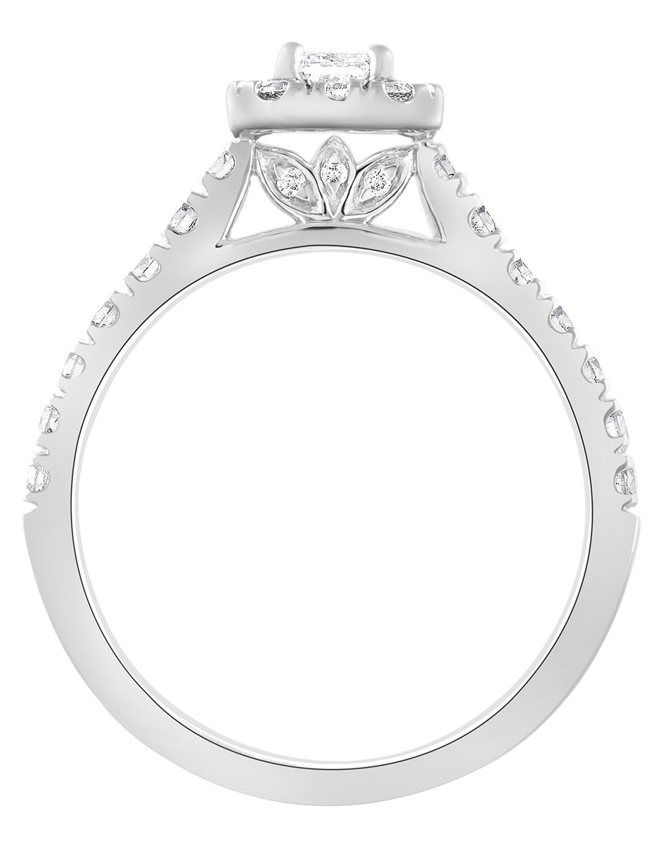 Anillo de compromiso de oro blanco 14 k 3
