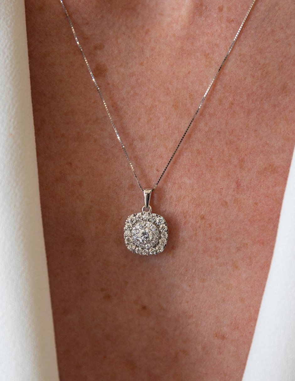 DIJE DIAMANTE 14K 1Q PLATEADO