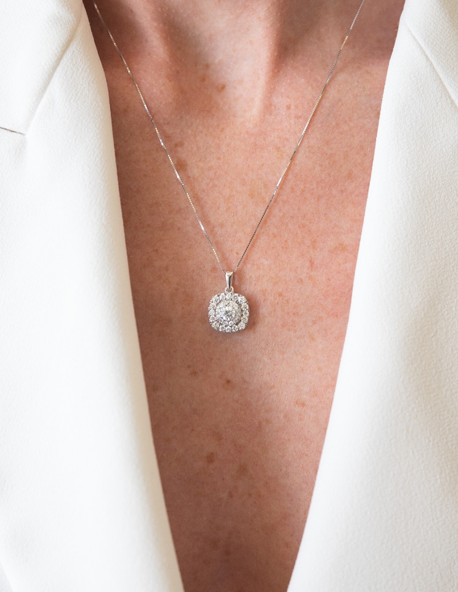 DIJE DIAMANTE 14K 1Q PLATEADO