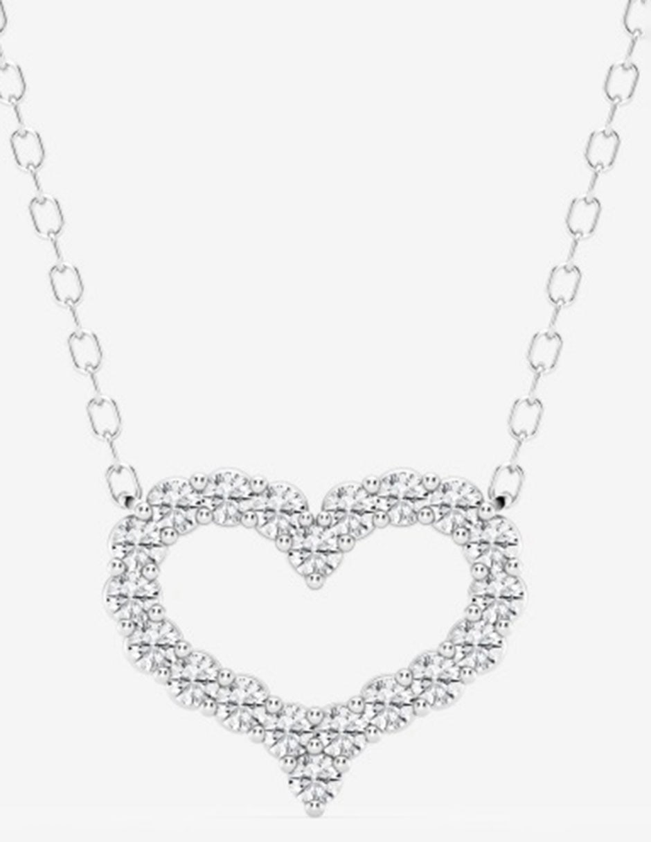 Collar de corazón Ayla de oro 14 k
