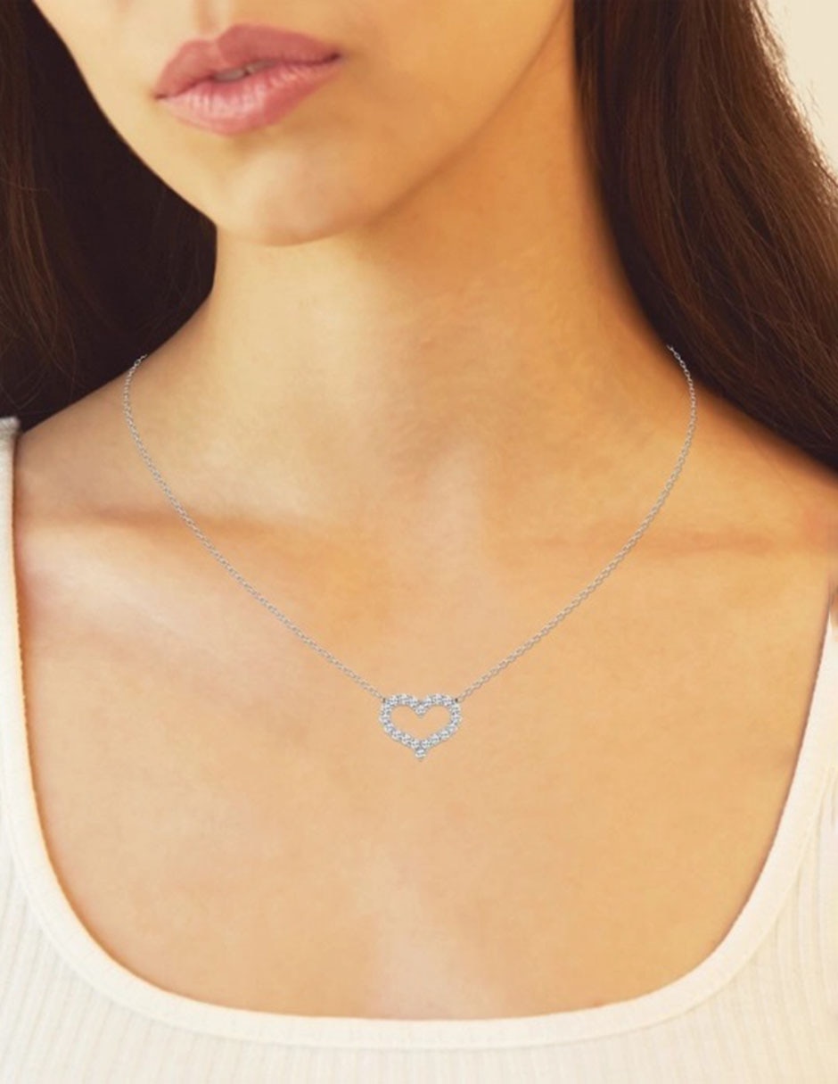Collar de corazón Ayla de oro 14 k 3
