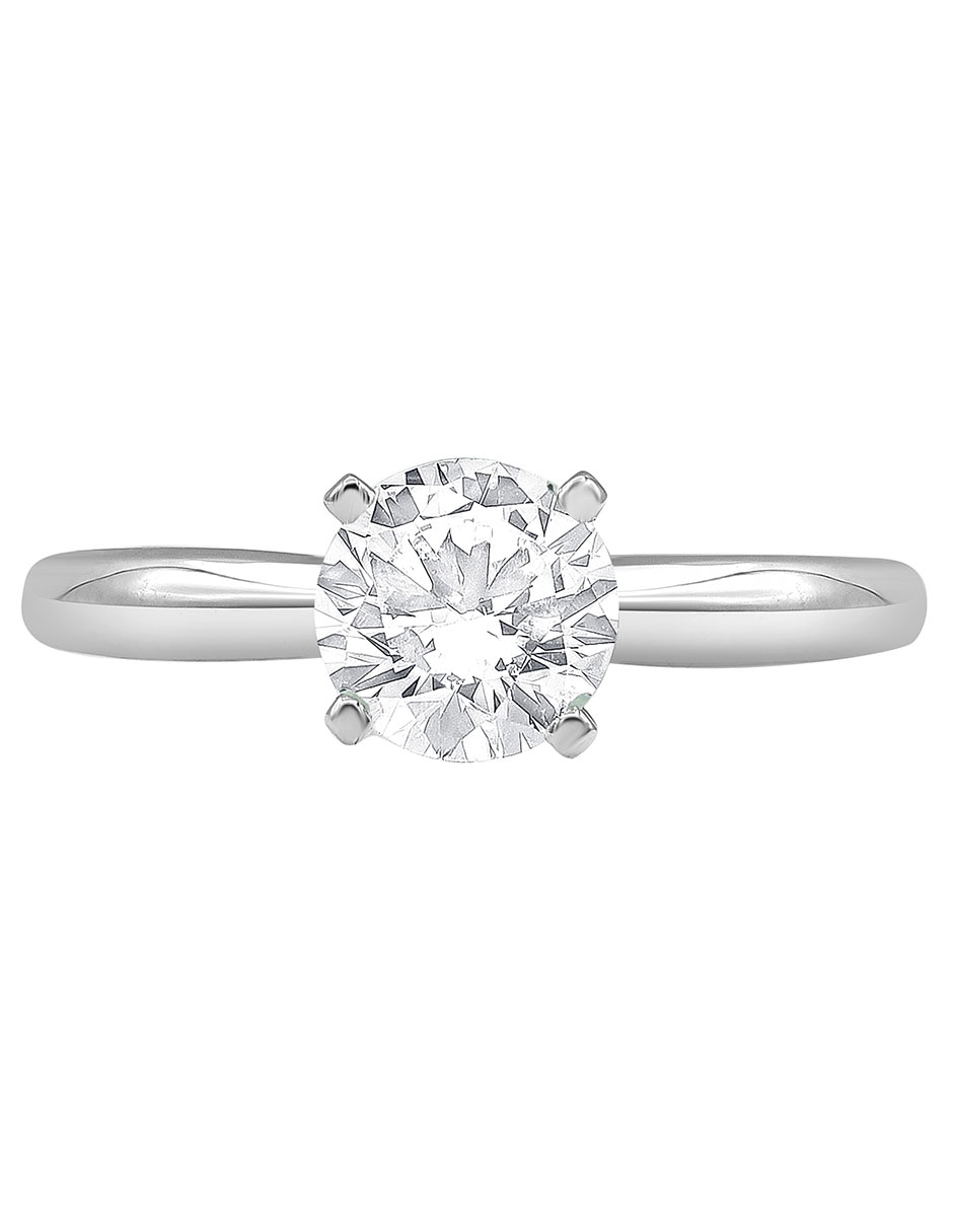 Anillo de compromiso de oro blanco 14 k 7