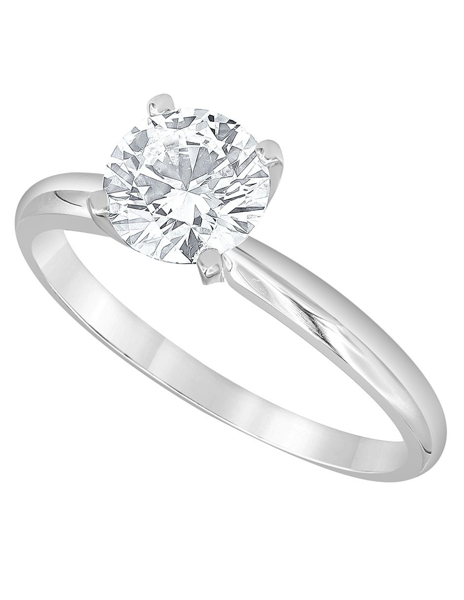 Anillo de compromiso de oro blanco 14 k 8