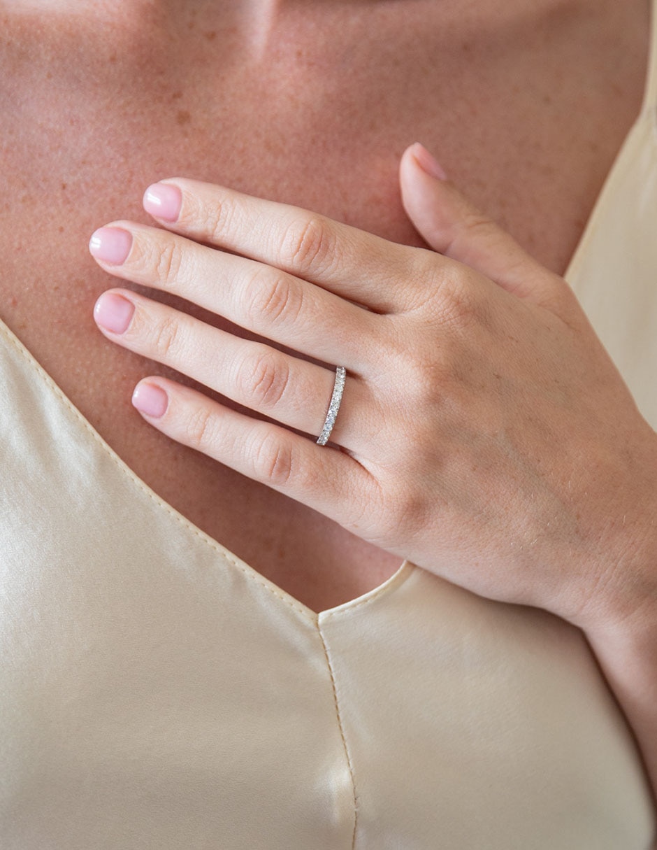 Anillo de compromiso de oro blanco 14 k 3