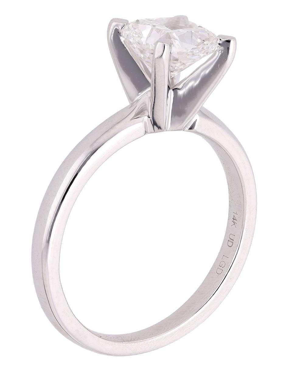 Anillo de compromiso de oro blanco 14 k diamante 3