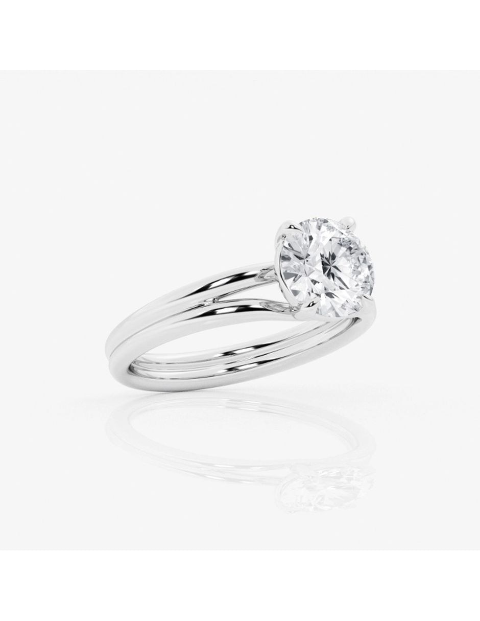 Anillo de compromiso de oro blanco 14 k diamante de laboratorio 2