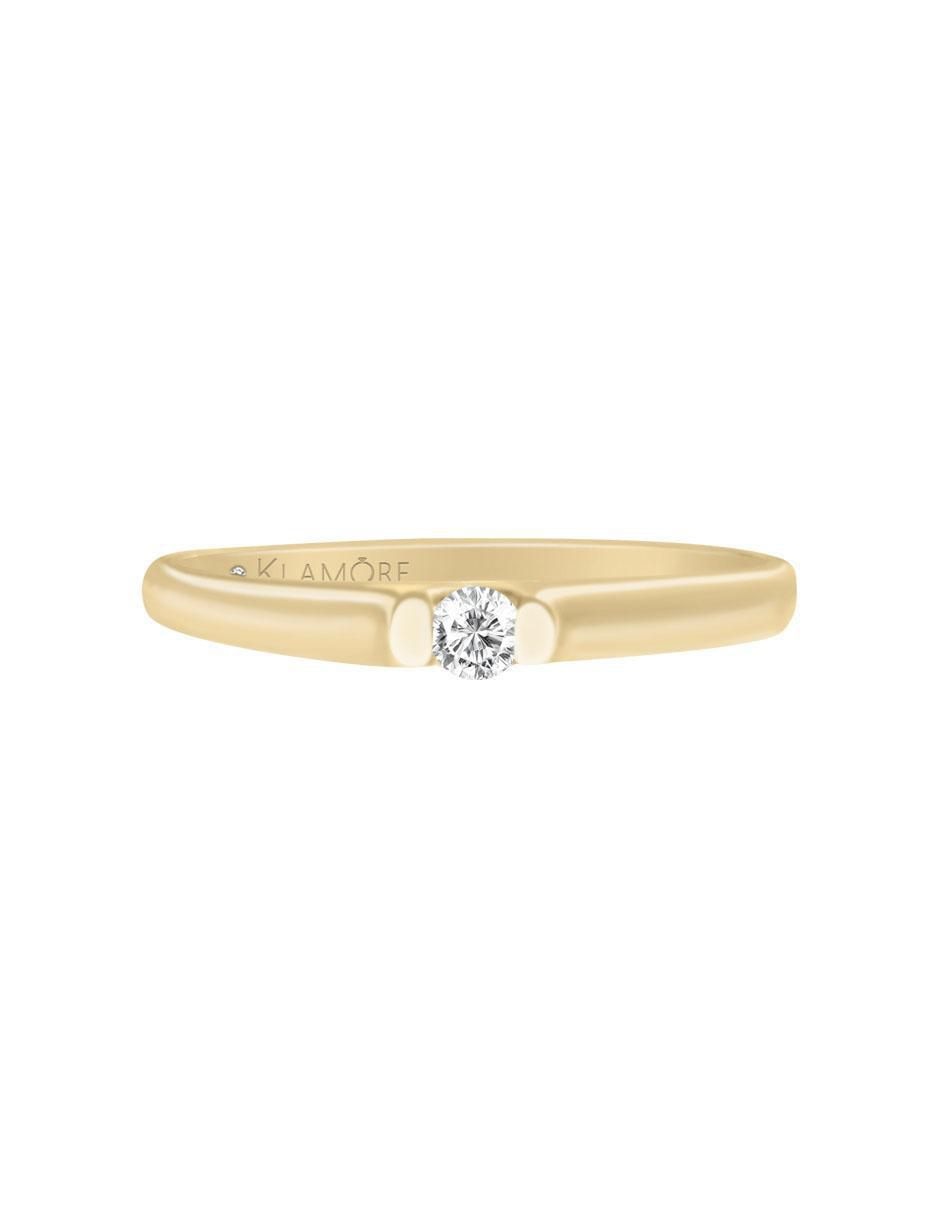Solitario de oro 14 k Gardenia diamante