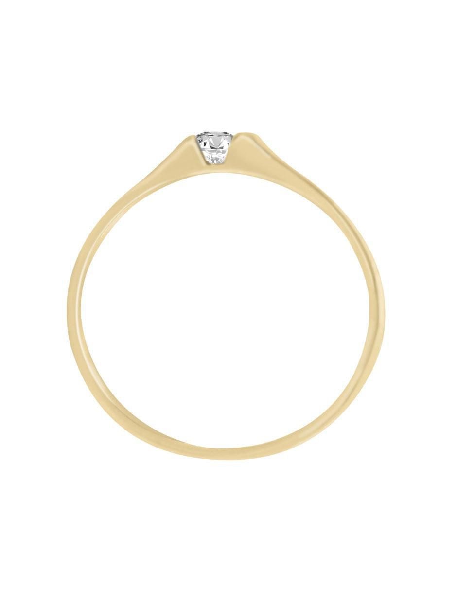 Solitario de oro 14 k klamore diamante