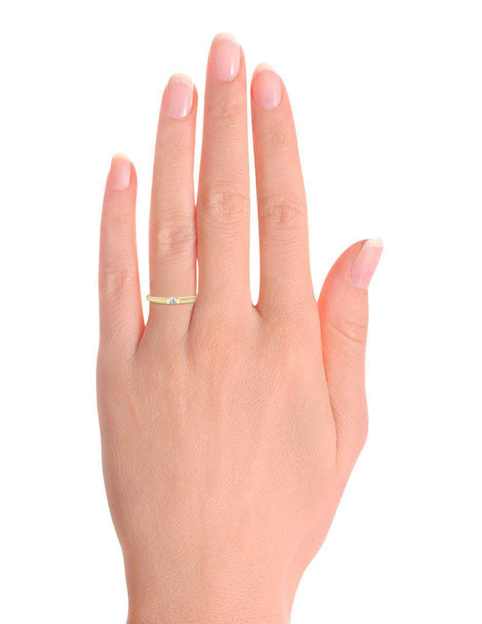 Solitario de oro 14 k klamore diamante