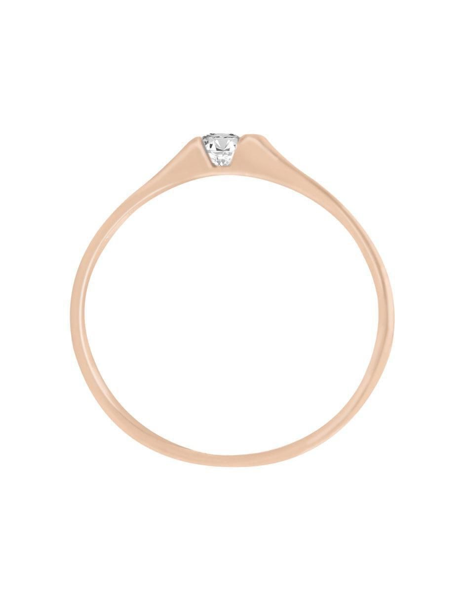 Solitario de oro 14 k Gardenia diamante 3