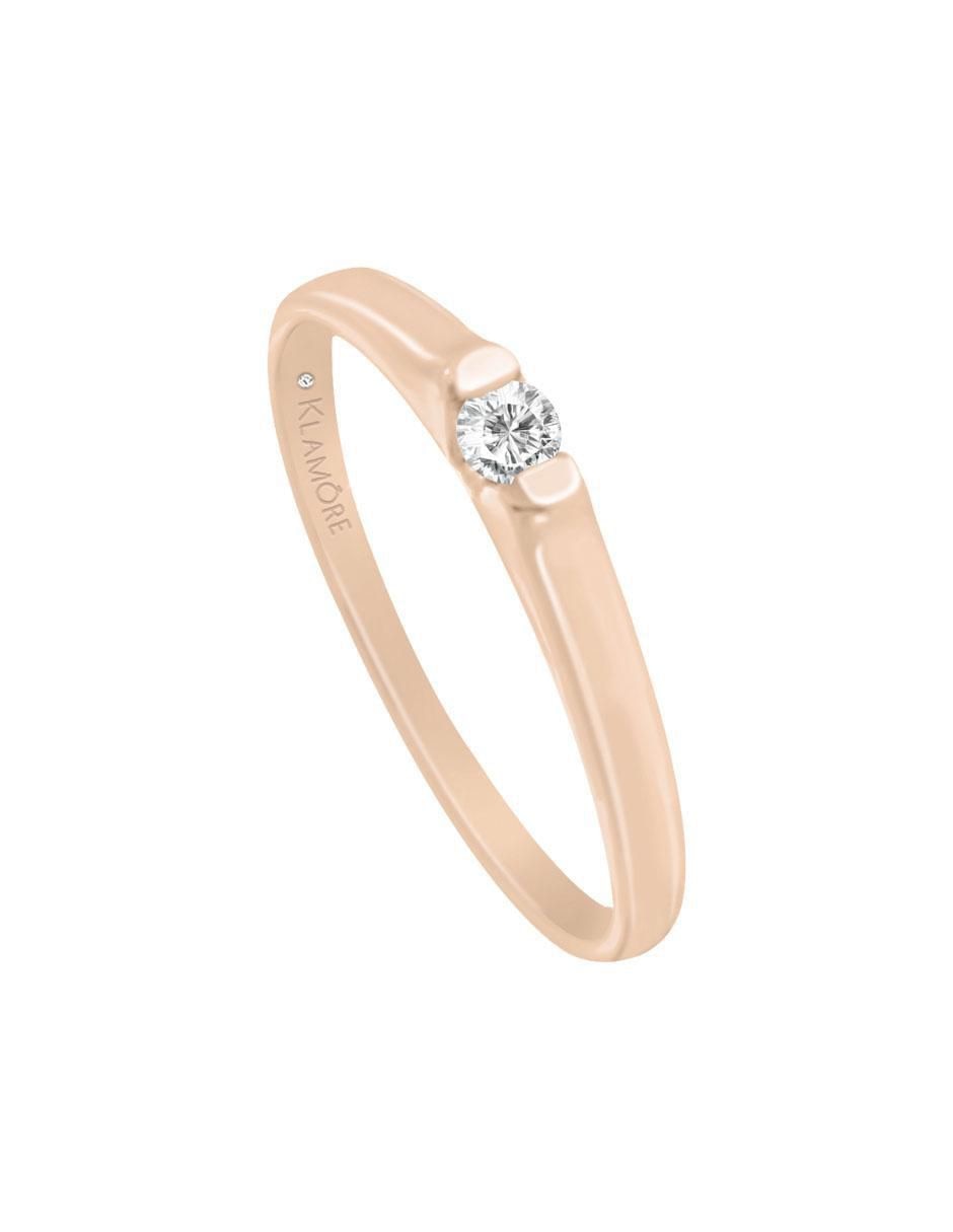 Solitario de oro 14 k Gardenia diamante 5