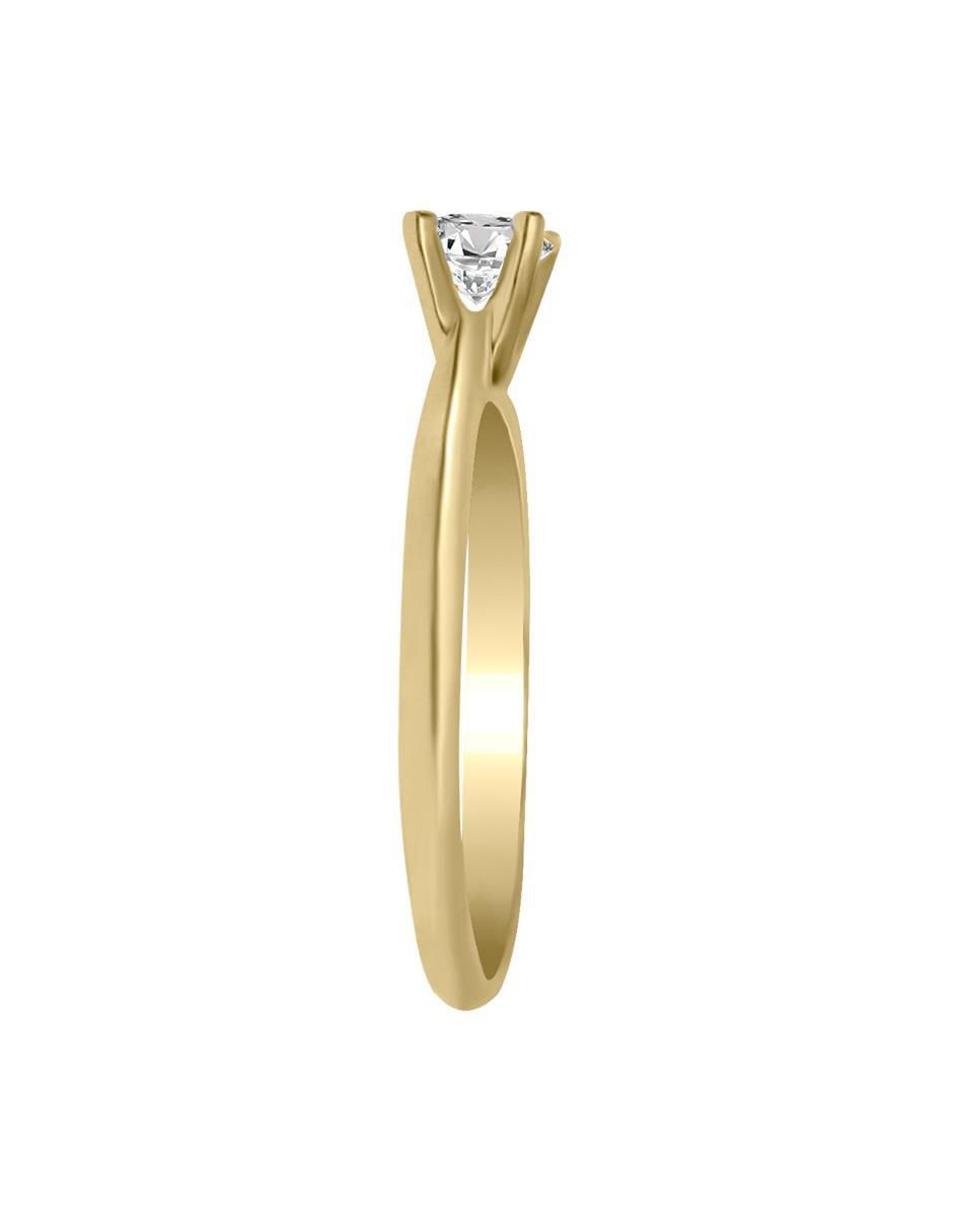 Solitario de oro 14 k klamore diamante