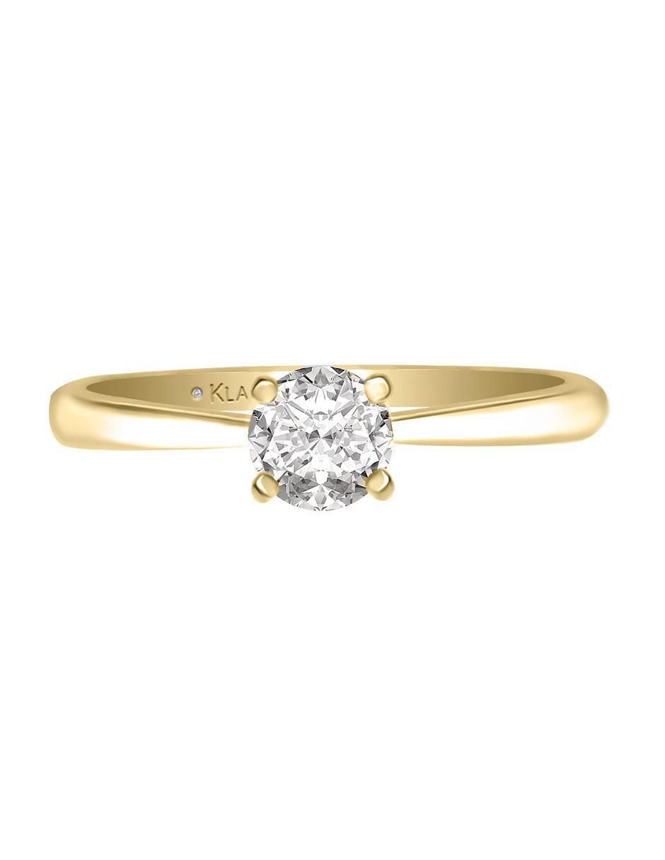 Solitario de oro 14 k Karla diamante