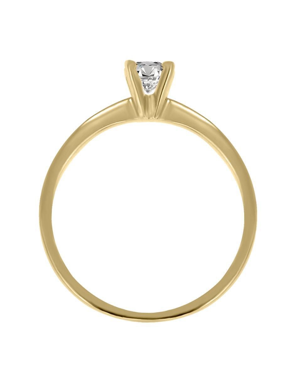 Solitario de oro 14 k klamore diamante