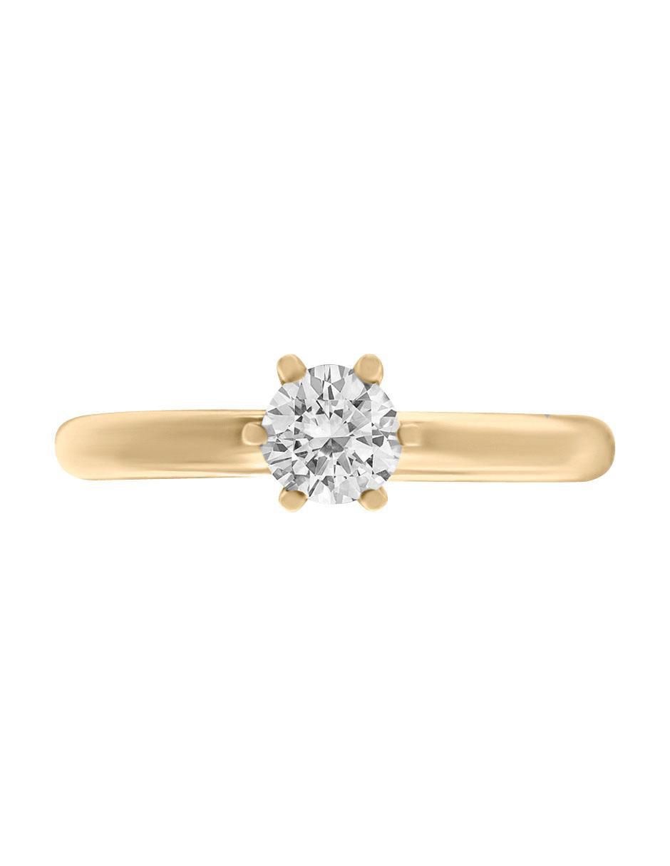 Solitario de oro 14 k Isabella diamante