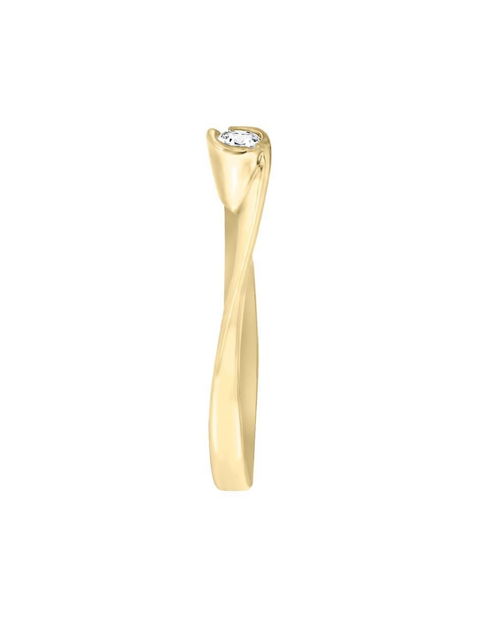 Solitario de oro 14 k klamore diamante