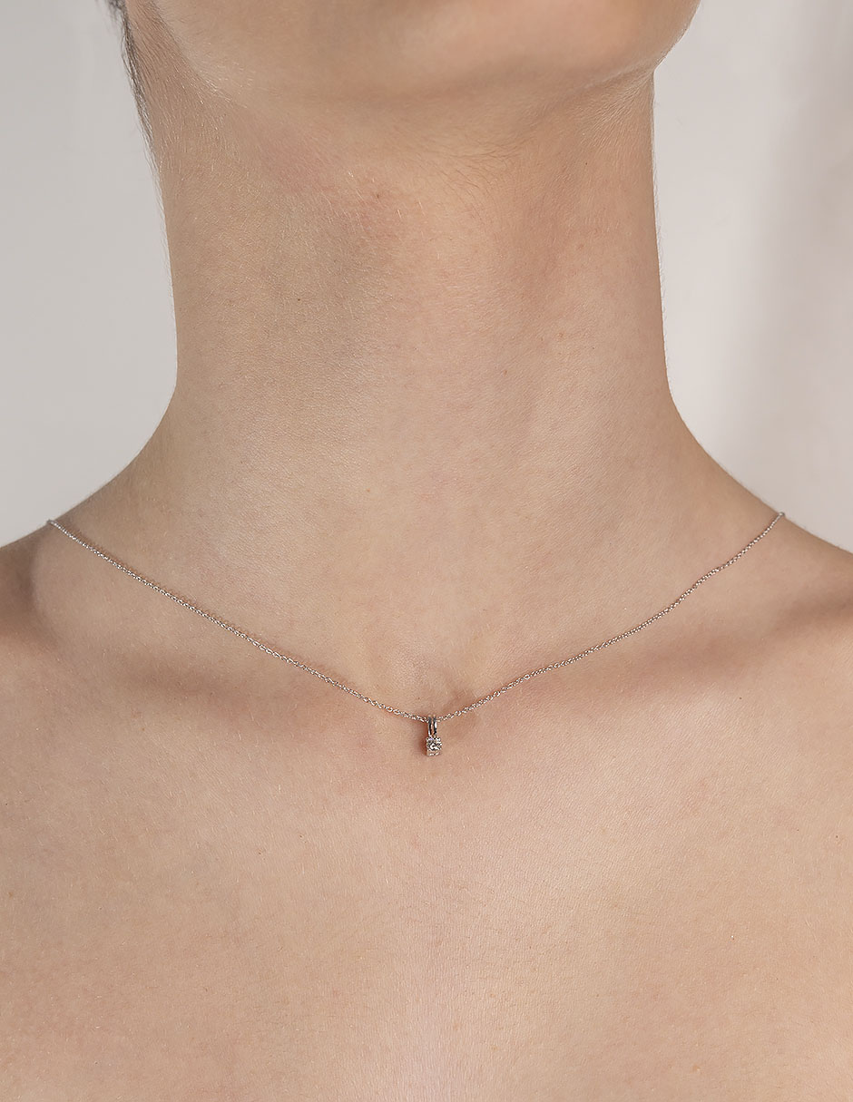 Collar de oro blanco 14 K 3