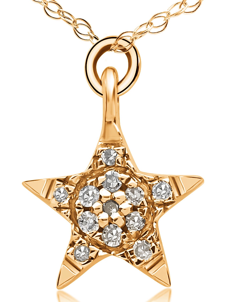 Collar de estrella de oro amarillo 14 K